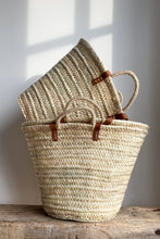 Load image into Gallery viewer, French market basket with double leather straps

