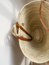 Load image into Gallery viewer, French market basket with double leather straps
