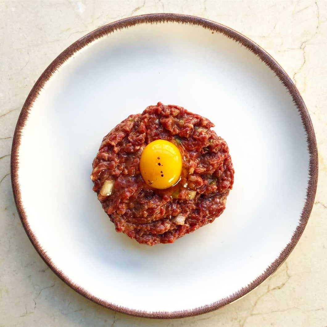 Hand cut steak tartare
